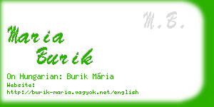 maria burik business card